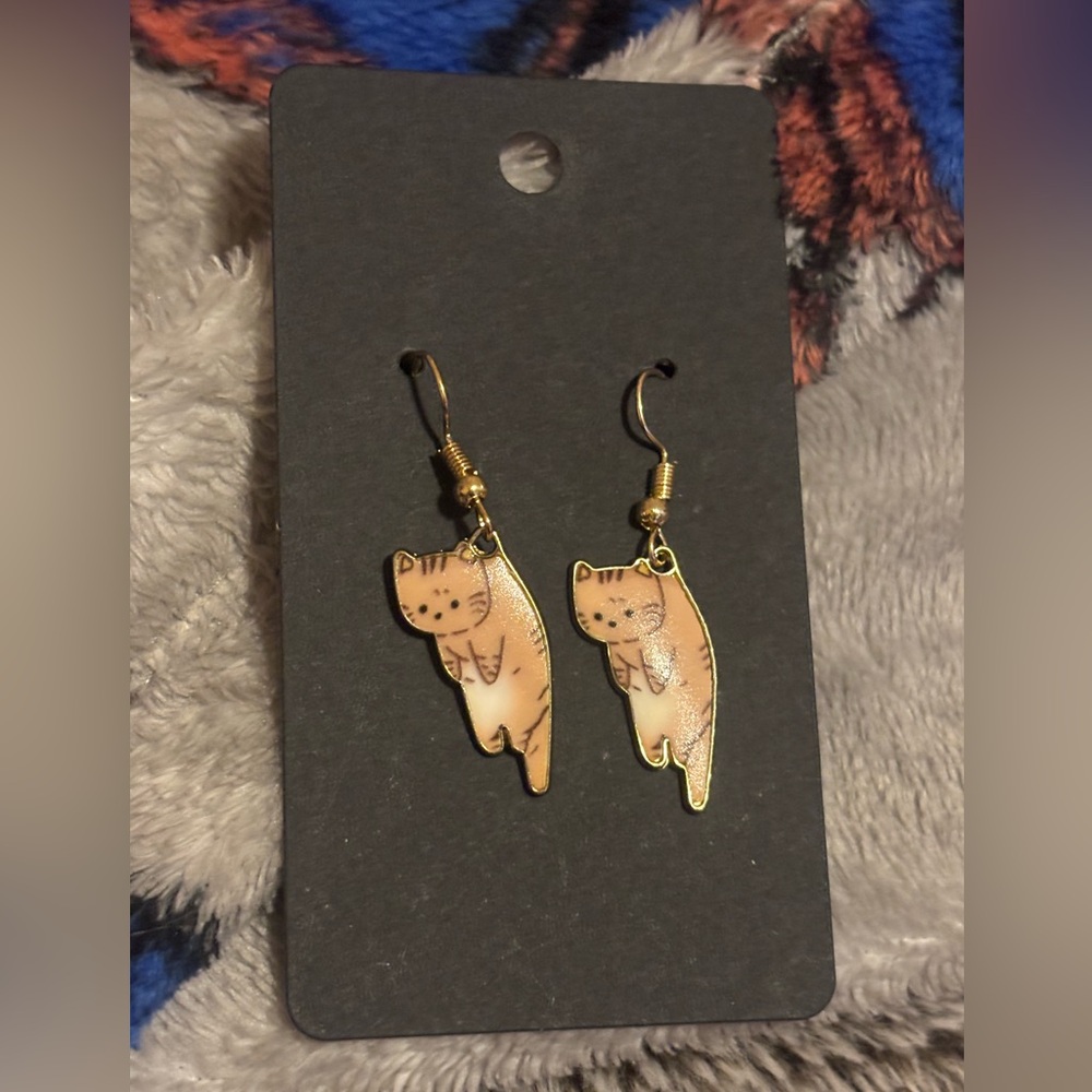 Handmade cat earrings